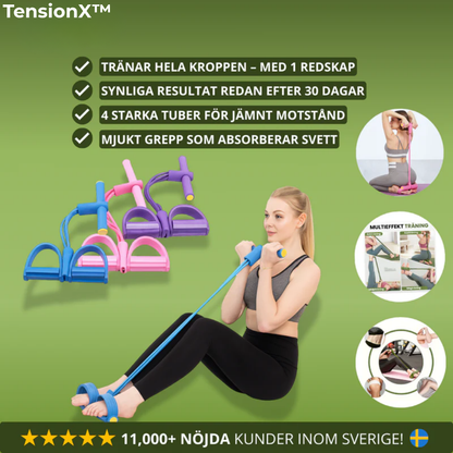 TensionX™ |  Multifunktionellt träningsband för hela kroppen