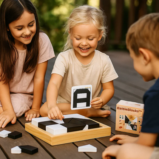BattleBlocks™ | Pedagogisk leksak för logikträning för barn med kort och brädspel  300 recensioner