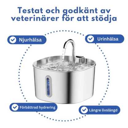 PawPour™ | Hälsosam automatisk vattenfontän i rostfritt stål för husdjur
