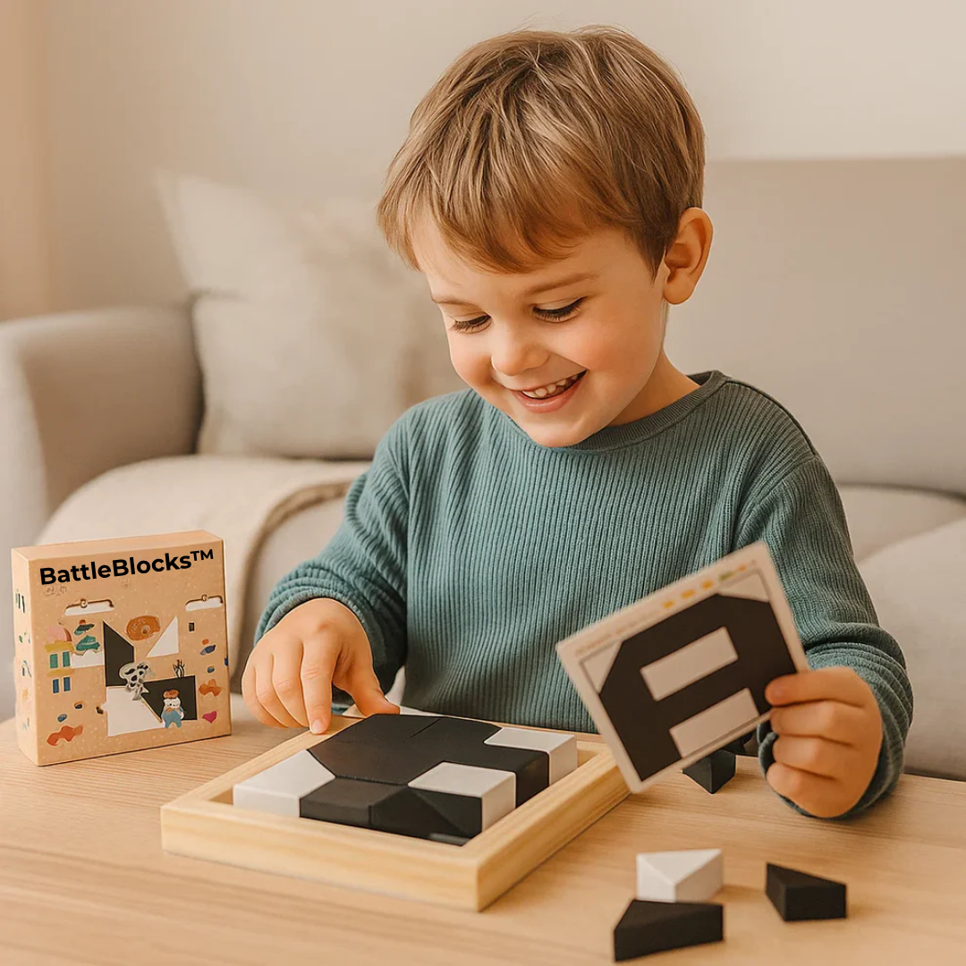 BattleBlocks™ | Pedagogisk leksak för logikträning för barn med kort och brädspel  300 recensioner