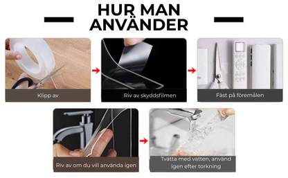 EverStick™ - Superstark Dubbelhäftande Transparent Tejp