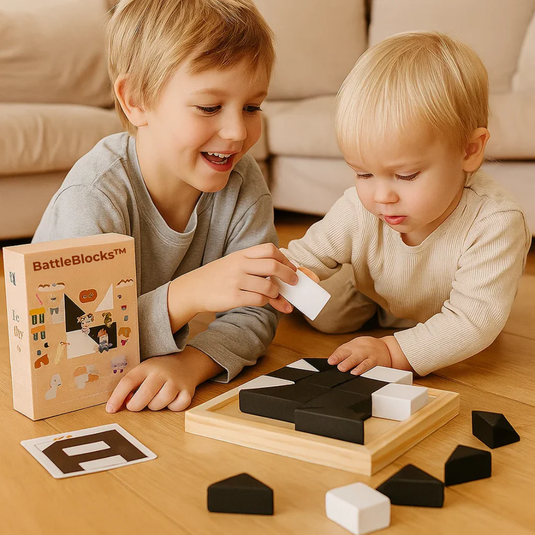 BattleBlocks™ | Pedagogisk leksak för logikträning för barn med kort och brädspel  300 recensioner