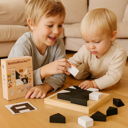BattleBlocks™ | Pedagogisk leksak för logikträning för barn med kort och brädspel  300 recensioner