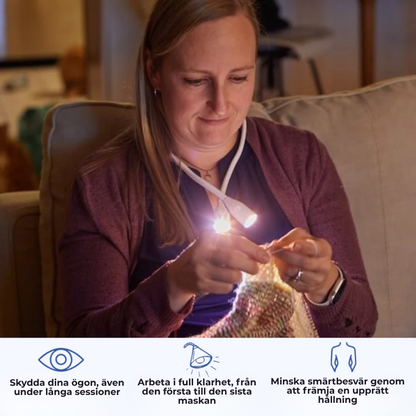 NeckBeam™ l Nacklampan som lyser upp dina skapelser och avlastar dina ögon