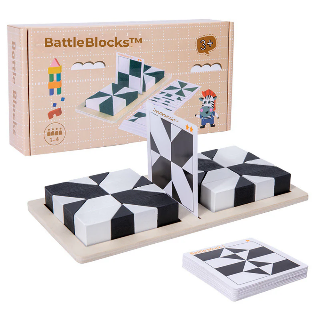 BattleBlocks™ | Pedagogisk leksak för logikträning för barn med kort och brädspel  300 recensioner