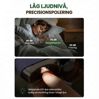 AutoTrim™ – 2-i-1 nagelklippning och glanspolering utan ansträngning