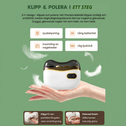 AutoTrim™ – 2-i-1 nagelklippning och glanspolering utan ansträngning