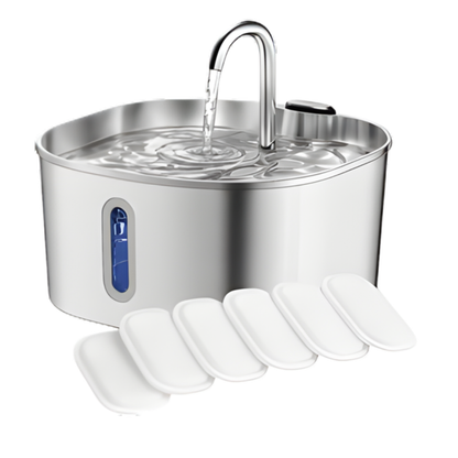 PawPour™ | Hälsosam automatisk vattenfontän i rostfritt stål för husdjur