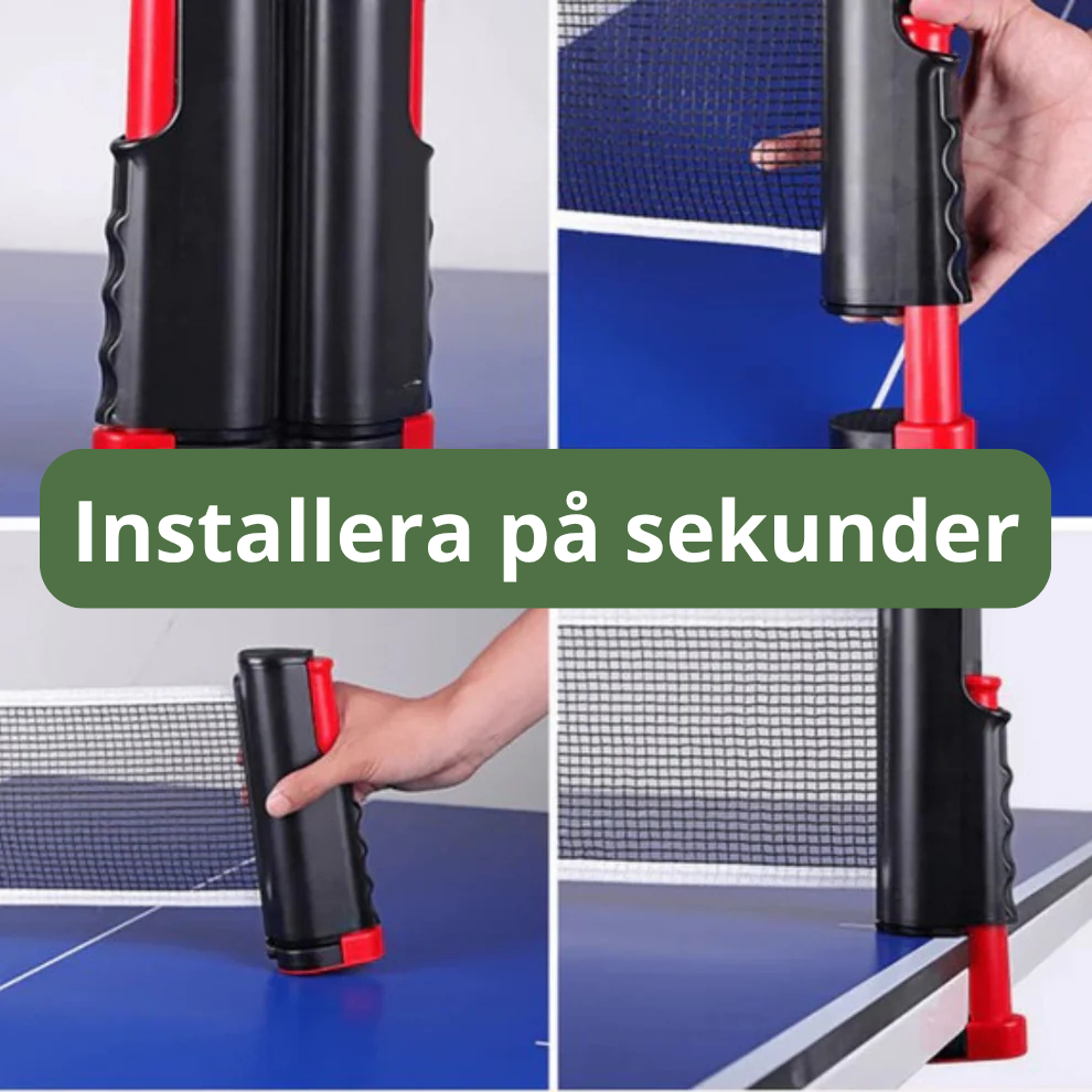 HomeServe™ – Mini Ping Pong Set med Justerbart Nät