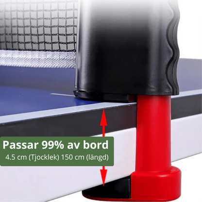 HomeServe™ – Mini Ping Pong Set med Justerbart Nät