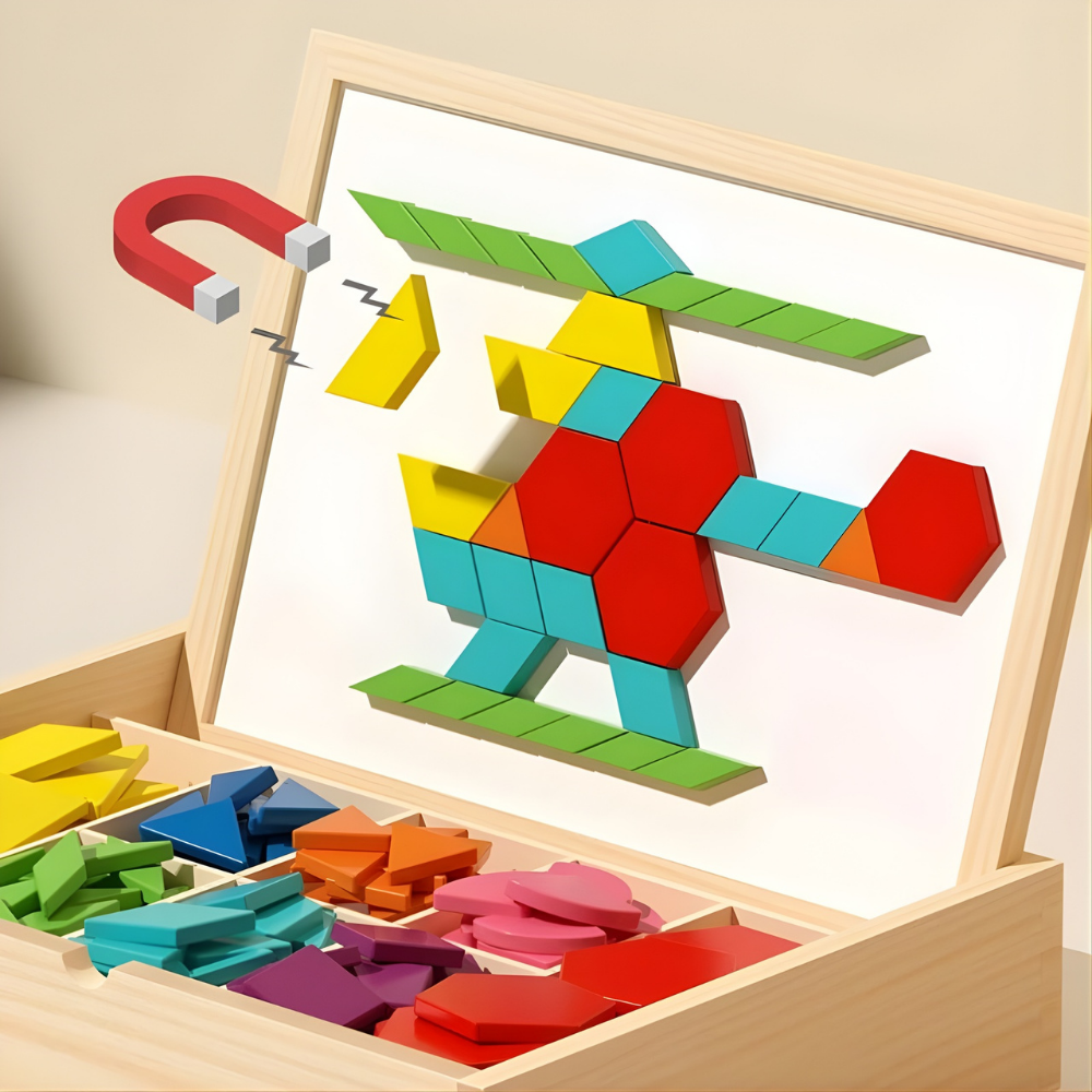 PuzzlePals™ – Kreativt Montessori-pussel i trä med magneter