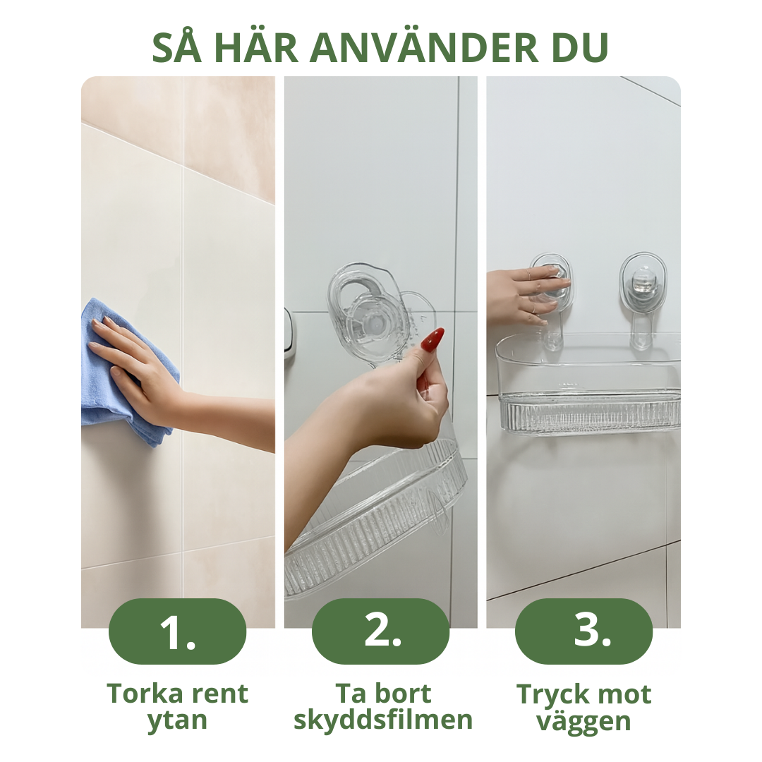 ClearSpace™ – Enkelmonterad självhäftande hylla för kök och badrum (ingen borrning behövs)