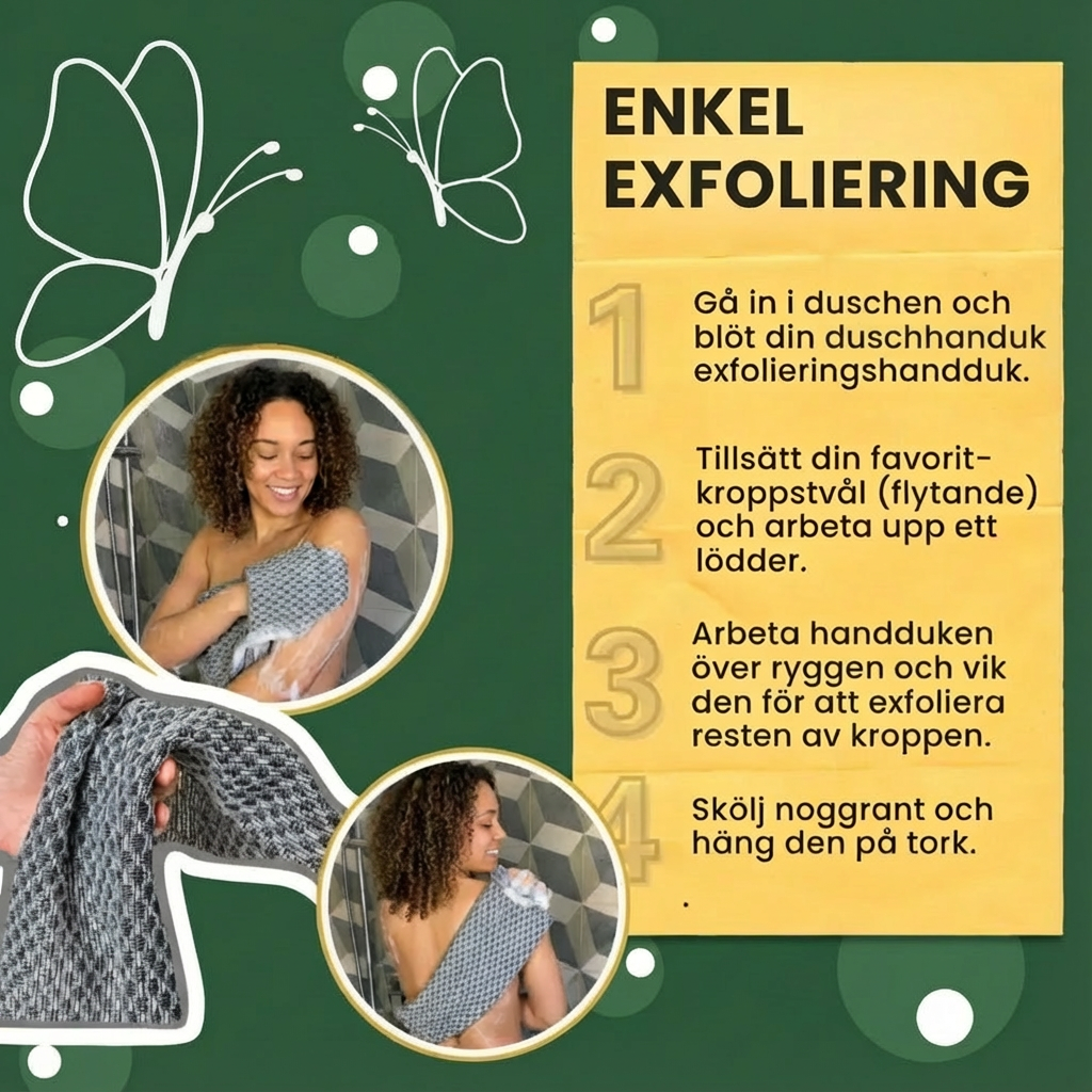 BackClean™ – Exfolierande Antibakteriell Duschhandduk för hela kroppen