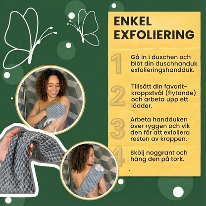 BackClean™ – Exfolierande Antibakteriell Duschhandduk för hela kroppen