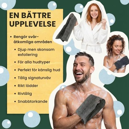 BackClean™ – Exfolierande Antibakteriell Duschhandduk för hela kroppen