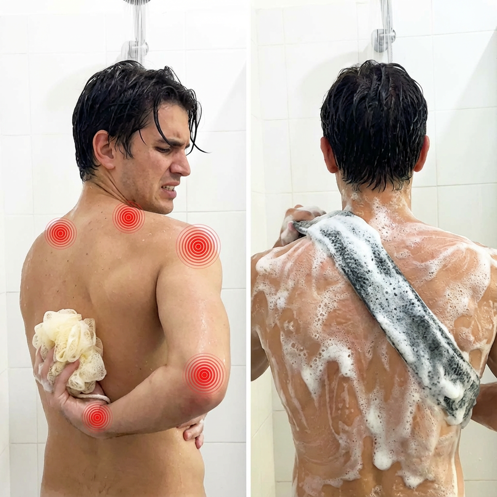 BackClean™ – Exfolierande Antibakteriell Duschhandduk för hela kroppen