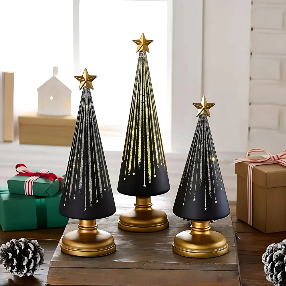 StarlitTrees™ | Lysande Glasjulgranar med Stjärnglans