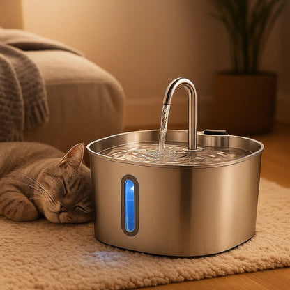 PawPour™ | Hälsosam automatisk vattenfontän i rostfritt stål för husdjur
