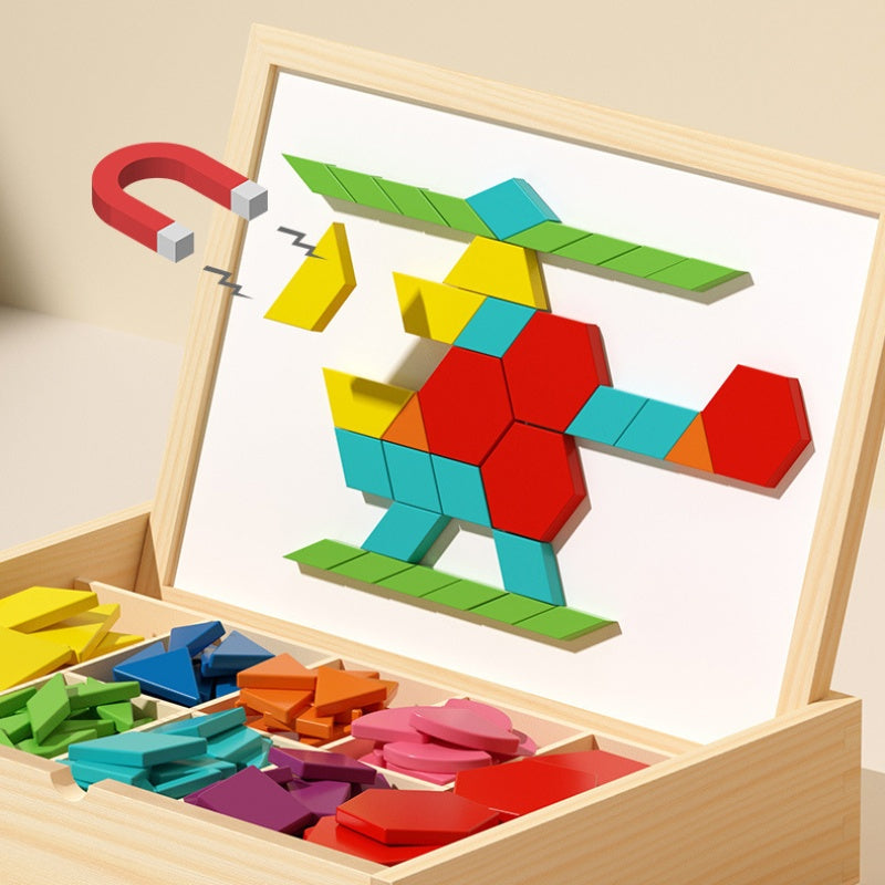 PuzzlePals™ – Kreativt Montessori-pussel i trä med magneter
